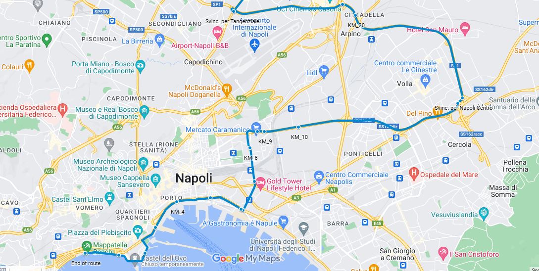 Dettaglio arrivo a Napoli tappa Potenza - Napoli 2025