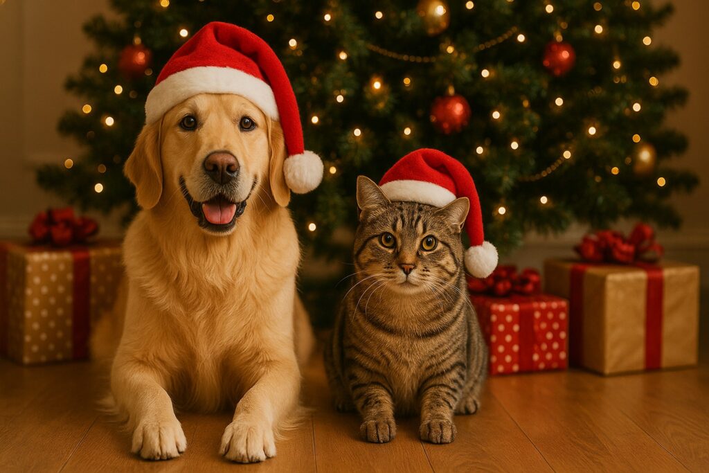 cane e gatto Natale